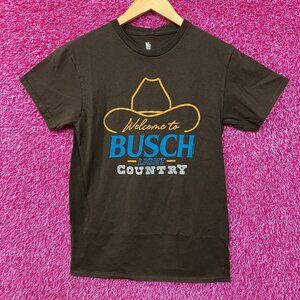 Welcome to Busch Light Country Cowboy Hat Tan T-Shirt XS